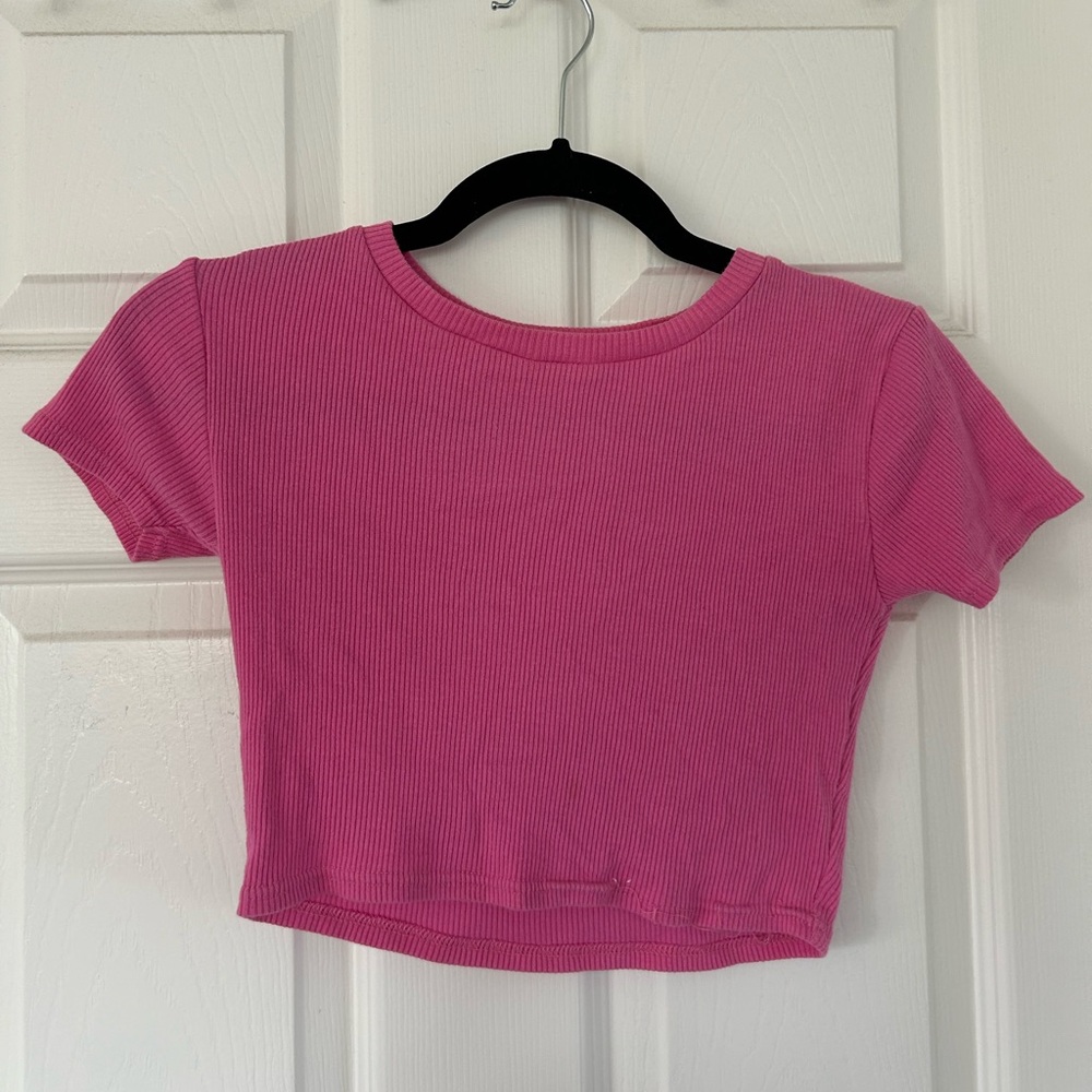 Hot Pink Cropped Tee